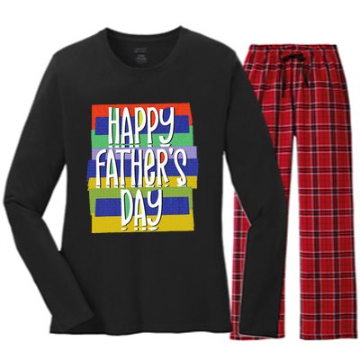 Happy FatherS Day Daddy For Dad Son Daughter Women's Long Sleeve Flannel Pajama Set 