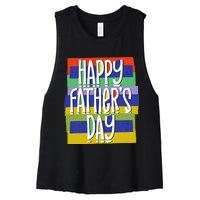 Happy FatherS Day Daddy For Dad Son Daughter Women's Racerback Cropped Tank