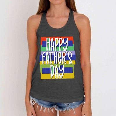 Happy FatherS Day Daddy For Dad Son Daughter Women's Knotted Racerback Tank