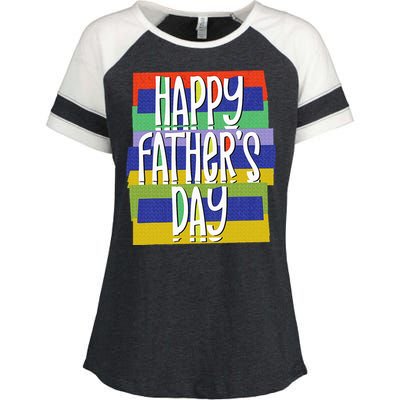 Happy FatherS Day Daddy For Dad Son Daughter Enza Ladies Jersey Colorblock Tee