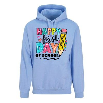 Happy First Day Of School Teacher Pencil Unisex Surf Hoodie