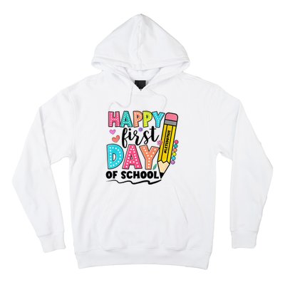 Happy First Day Of School Teacher Pencil Hoodie