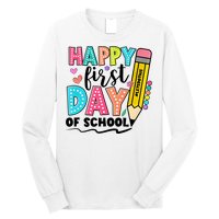 Happy First Day Of School Teacher Pencil Long Sleeve Shirt