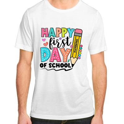 Happy First Day Of School Teacher Pencil Adult ChromaSoft Performance T-Shirt