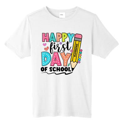 Happy First Day Of School Teacher Pencil Tall Fusion ChromaSoft Performance T-Shirt