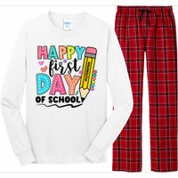 Happy First Day Of School Teacher Pencil Long Sleeve Pajama Set