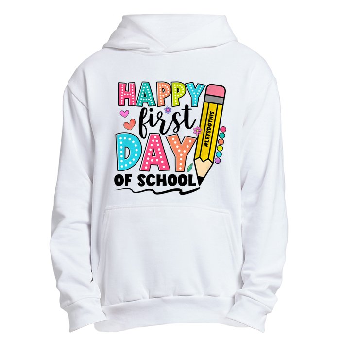 Happy First Day Of School Teacher Pencil Urban Pullover Hoodie