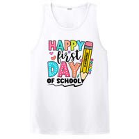 Happy First Day Of School Teacher Pencil PosiCharge Competitor Tank