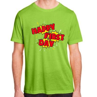 Happy First Day Of School Superhero Comic Book Style Adult ChromaSoft Performance T-Shirt