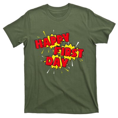 Happy First Day Of School Superhero Comic Book Style T-Shirt