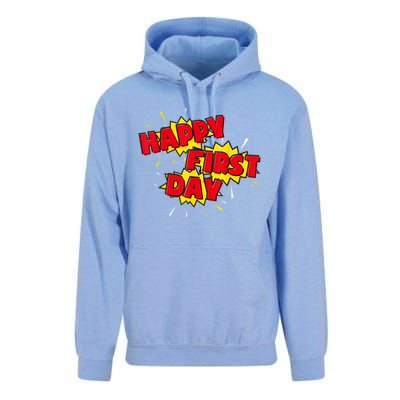 Happy First Day Of School Superhero Comic Book Style Unisex Surf Hoodie