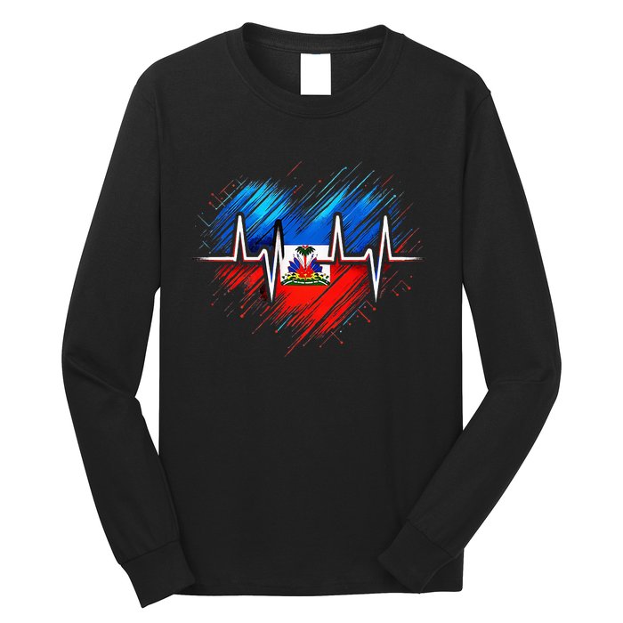 Haitian Flag Day Love Haiti Haitian Haitian Roots Haiti Flag Long Sleeve Shirt