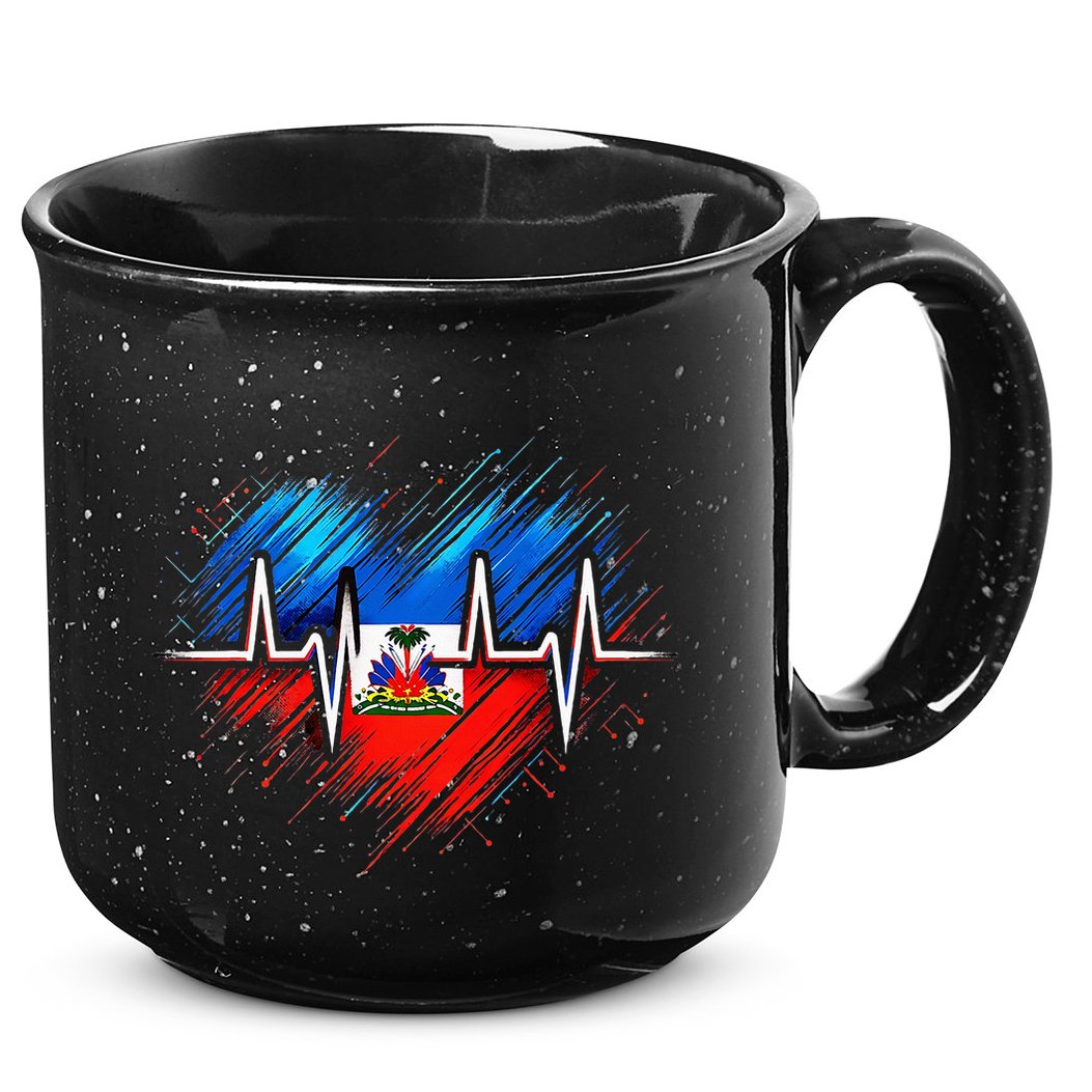 Haitian Flag Day Love Haiti Haitian Haitian Roots Haiti Flag 15oz Campfire Ceramic Mug