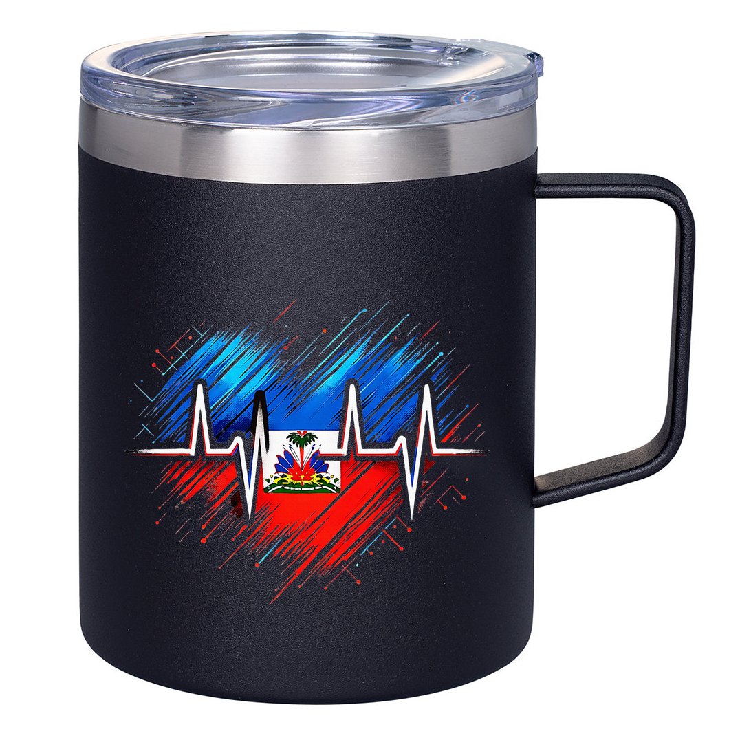 Haitian Flag Day Love Haiti Haitian Haitian Roots Haiti Flag 12oz Stainless Steel Coffee Mug