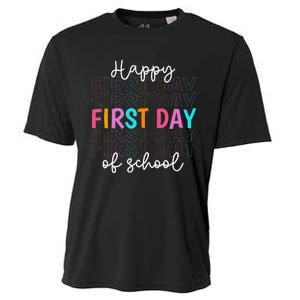 Happy First Day Of School Teachers  Student Cooling Performance Crew T-Shirt