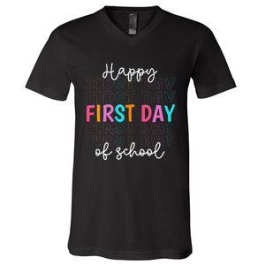 Happy First Day Of School Teachers  Student V-Neck T-Shirt