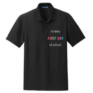 Happy First Day Of School Teachers  Student Dry Zone Grid Polo