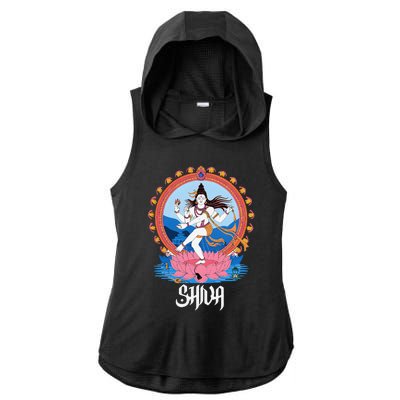 Hindus For Diwali Festival Hinduism Gods Lord Shiva Ladies PosiCharge Tri-Blend Wicking Draft Hoodie Tank