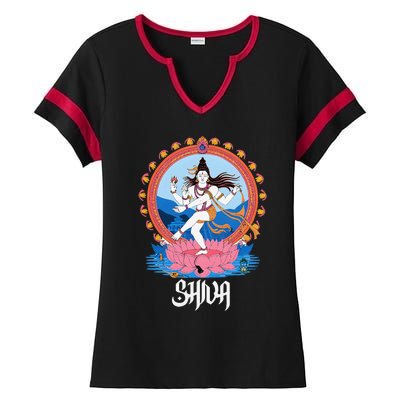 Hindus For Diwali Festival Hinduism Gods Lord Shiva Ladies Halftime Notch Neck Tee