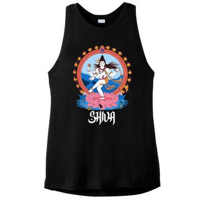 Hindus For Diwali Festival Hinduism Gods Lord Shiva Ladies PosiCharge Tri-Blend Wicking Tank