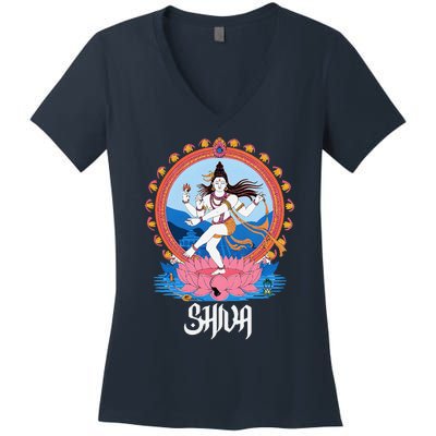 Hindus For Diwali Festival Hinduism Gods Lord Shiva Women's V-Neck T-Shirt