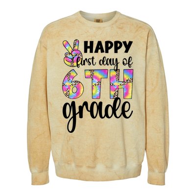 Happy First Day Of Sixth Grade Back To School 6Th Grade Cool Gift Colorblast Crewneck Sweatshirt