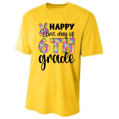 Happy First Day Of Sixth Grade Back To School 6Th Grade Cool Gift Performance Sprint T-Shirt