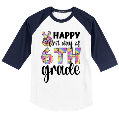 Happy First Day Of Sixth Grade Back To School 6Th Grade Cool Gift Baseball Sleeve Shirt