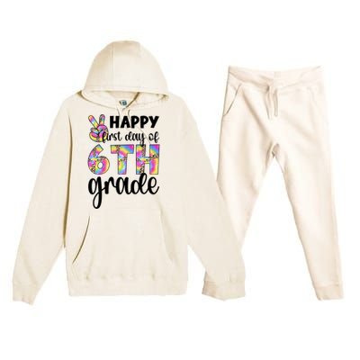 Happy First Day Of Sixth Grade Back To School 6Th Grade Cool Gift Premium Hooded Sweatsuit Set