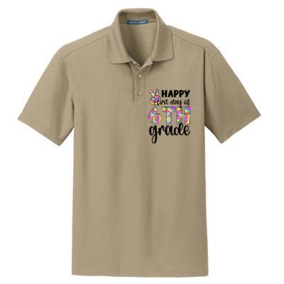 Happy First Day Of Sixth Grade Back To School 6Th Grade Cool Gift Dry Zone Grid Polo