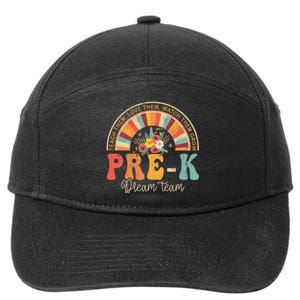 Happy First Day PreK Team Teacher 60s 70s Hippie Retro 7-Panel Snapback Hat