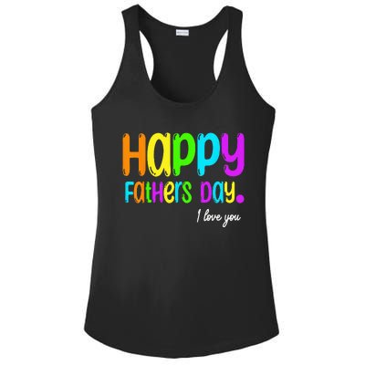 Happy Fathers Day i love you dad Heart Daddy funny Ladies PosiCharge Competitor Racerback Tank