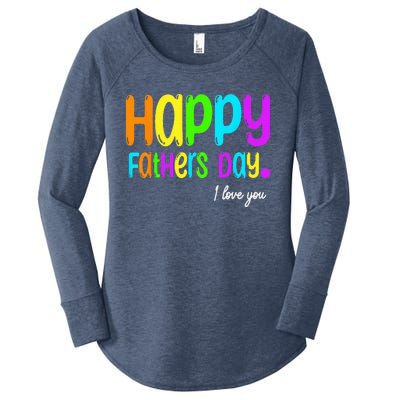 Happy Fathers Day i love you dad Heart Daddy funny Women's Perfect Tri Tunic Long Sleeve Shirt