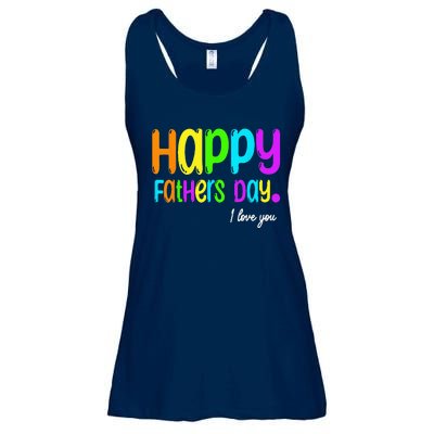 Happy Fathers Day i love you dad Heart Daddy funny Ladies Essential Flowy Tank