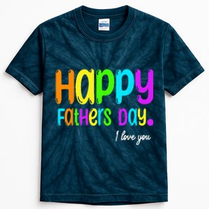 Happy Fathers Day i love you dad Heart Daddy funny Kids Tie-Dye T-Shirt