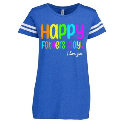 Happy Fathers Day i love you dad Heart Daddy funny Enza Ladies Jersey Football T-Shirt