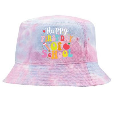 Happy First Day Of School Teachers Back To School Tie-Dyed Bucket Hat