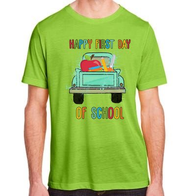 Happy First Day Of School Learning Truck Adult ChromaSoft Performance T-Shirt