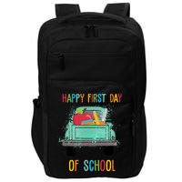 Happy First Day Of School Learning Truck Impact Tech Backpack