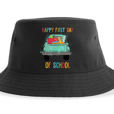 Happy First Day Of School Learning Truck Sustainable Bucket Hat