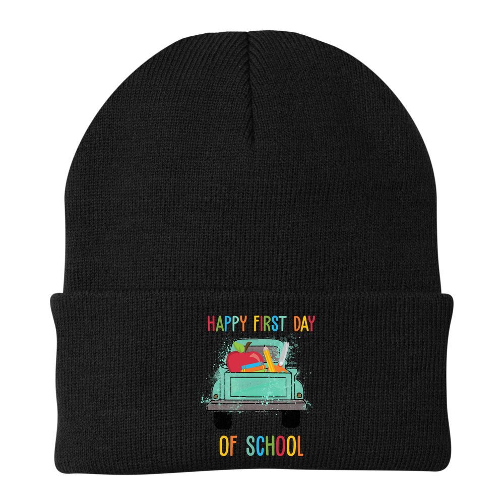 Happy First Day Of School Learning Truck Beanie