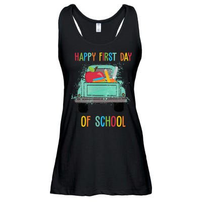 Happy First Day Of School Learning Truck Ladies Essential Flowy Tank
