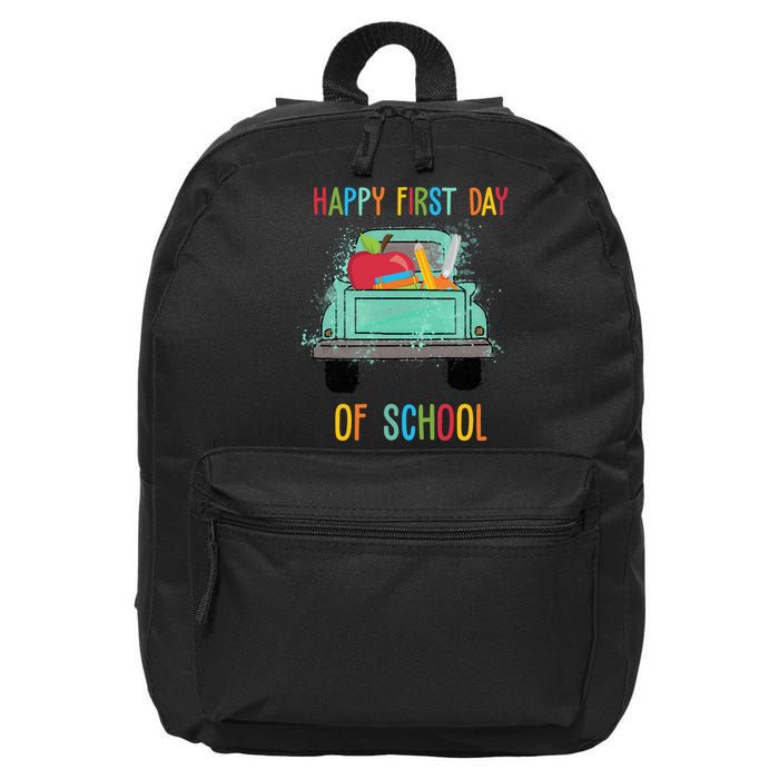 Happy First Day Of School Learning Truck 16 in Basic Backpack