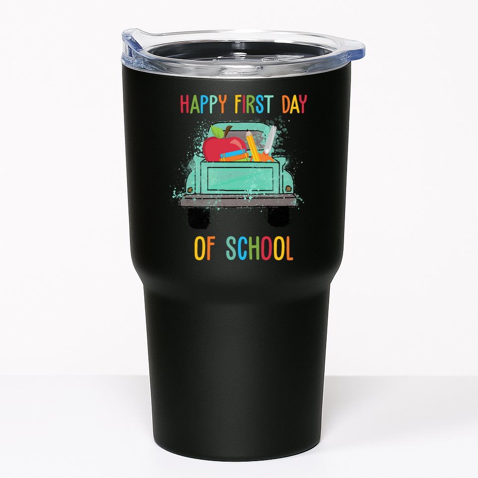 Happy First Day Of School Learning Truck Tumbler
