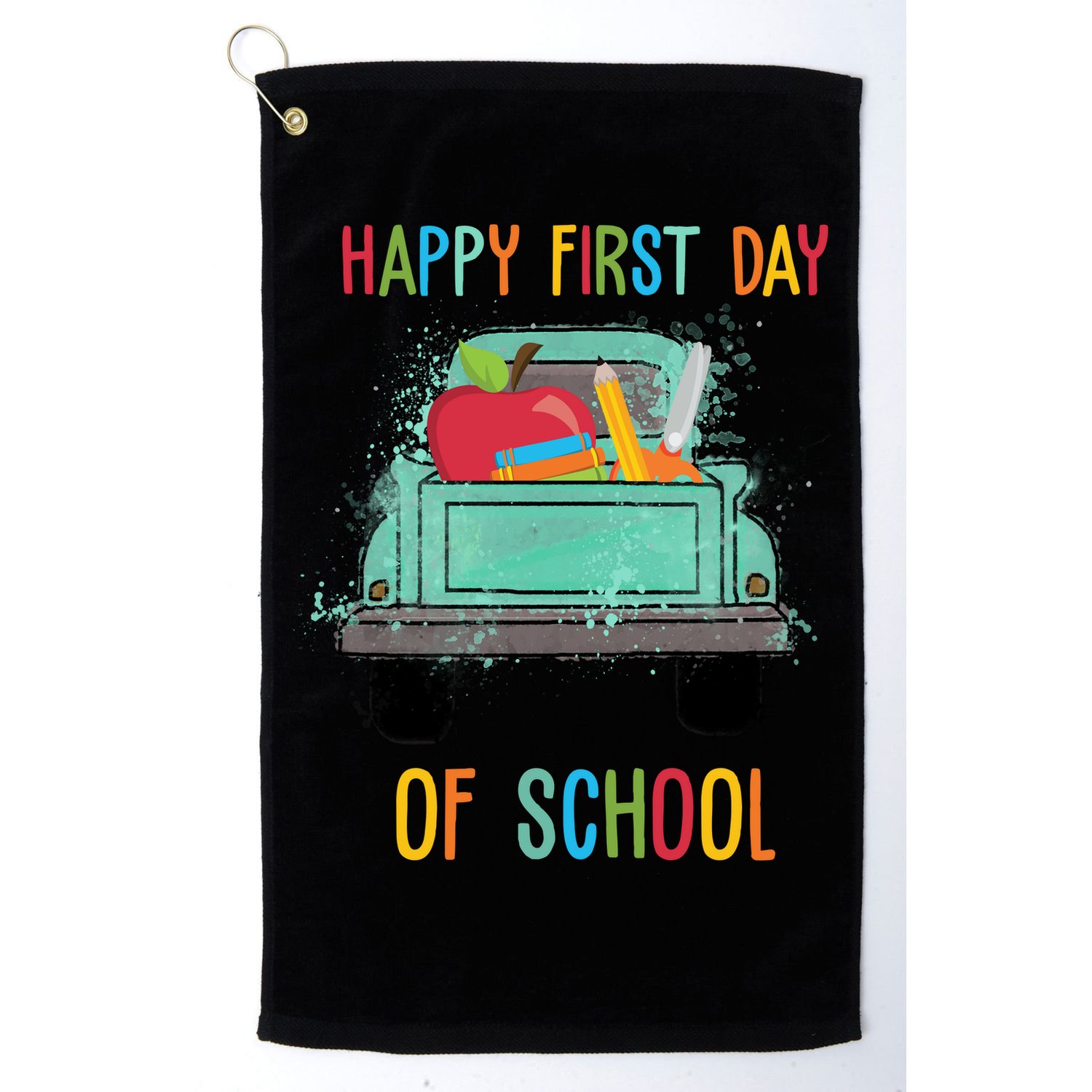 Happy First Day Of School Learning Truck Golf Towel
