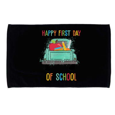 Happy First Day Of School Learning Truck Microfiber Hand Towel