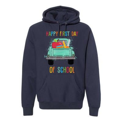 Happy First Day Of School Learning Truck Premium Hoodie