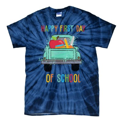 Happy First Day Of School Learning Truck Tie-Dye T-Shirt