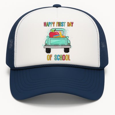 Happy First Day Of School Learning Truck Trucker Hat