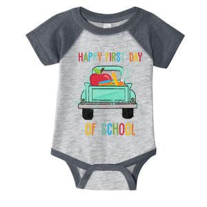 Happy First Day Of School Learning Truck Infant Baby Jersey Bodysuit